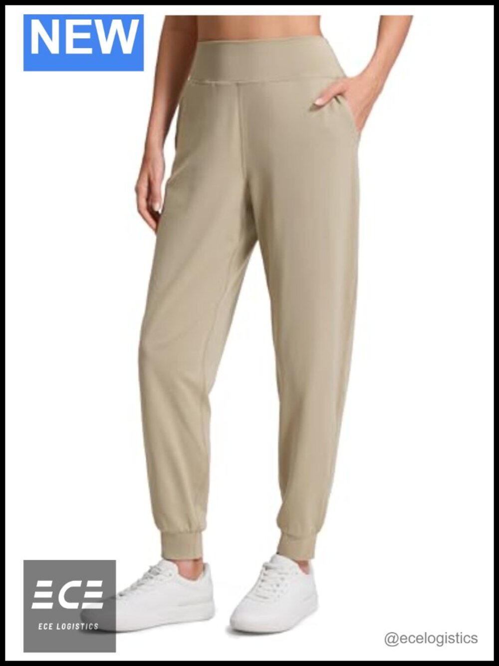 High Waisted Joggers with Pockets Tapered Lounge Yoga Pants